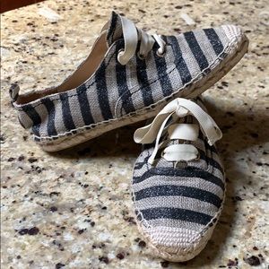 Kate Spade Lina Lace Up Striped Espadrilles